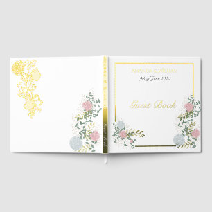 Visitas Libro de Invitados de Boda con Acuarela Floral Dor
