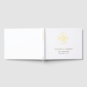 Visitas Libro de invitados de boda con monograma Ampersand