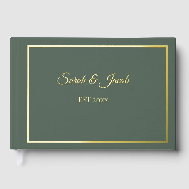 Visitas Libro de invitados de boda con vegetación de Navid (Anverso)