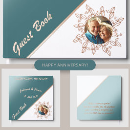Visitas Libro de invitados de boda de aniversario de oro d