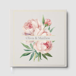 Visitas Libro de invitados de boda Elegant Peony con acent