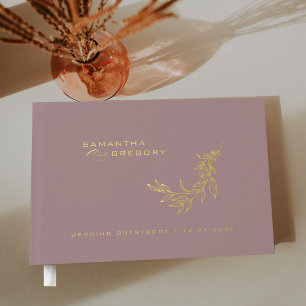 Visitas Libro de invitados de boda elegante con polvo de r