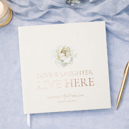 Visitas Libro de invitados de boda floral marfil con lámin