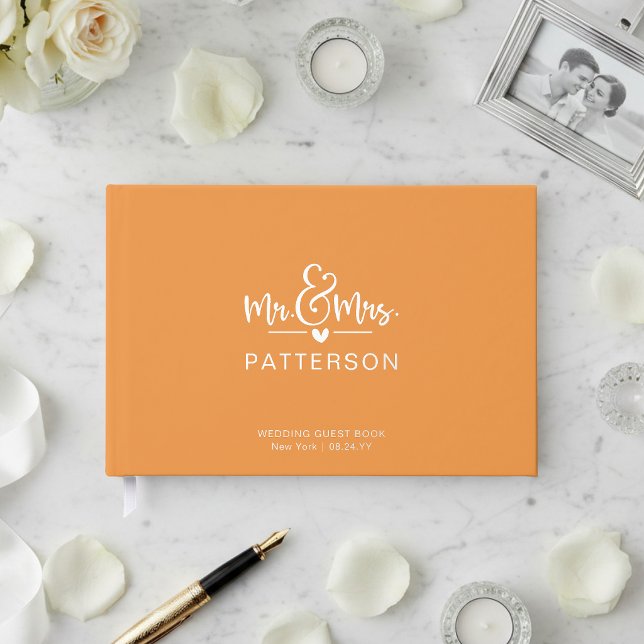 Visitas Libro de invitados de boda naranja personalizado c (Subido por el creador)