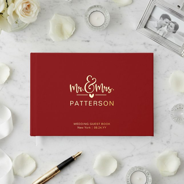 Visitas Libro de invitados de boda rojo personalizado con  (Subido por el creador)