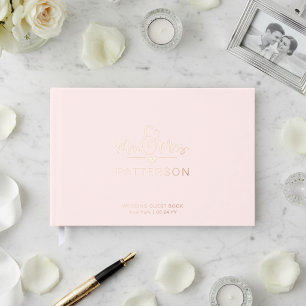 Visitas Libro de invitados de boda rosa con nombre persona