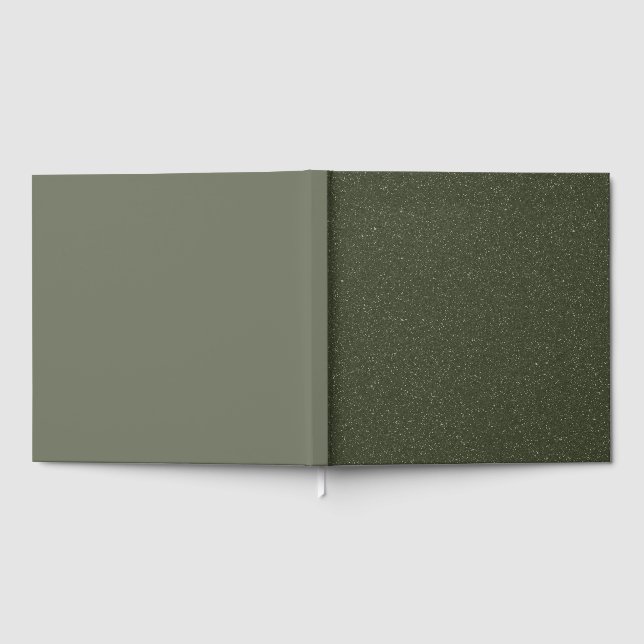 Visitas Libro de invitados de papel de aluminio verde musg (Lleno)