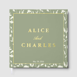 Visitas Libro de invitados de Sage green boda