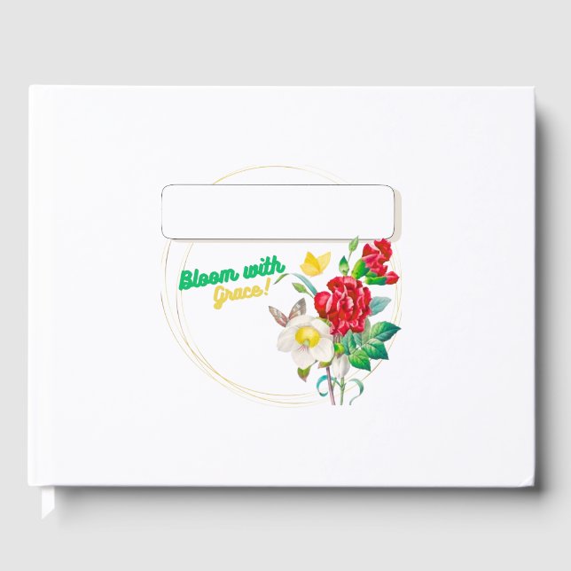 Visitas Libro de Invitados Floral "Bloom with Grace" – Eve (Anverso)