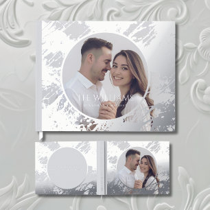 Visitas Libro de invitados Gray Elegant Relieve metalizado