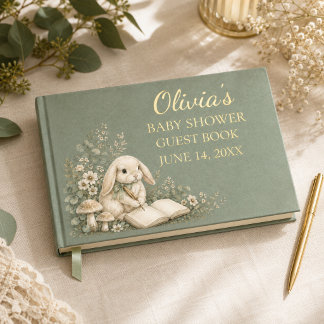 Visitas Libro de invitados para baby shower de conejo del