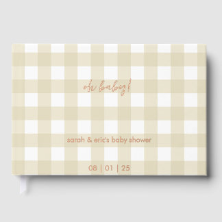 Visitas Libro de invitados para baby shower en cuadros bei
