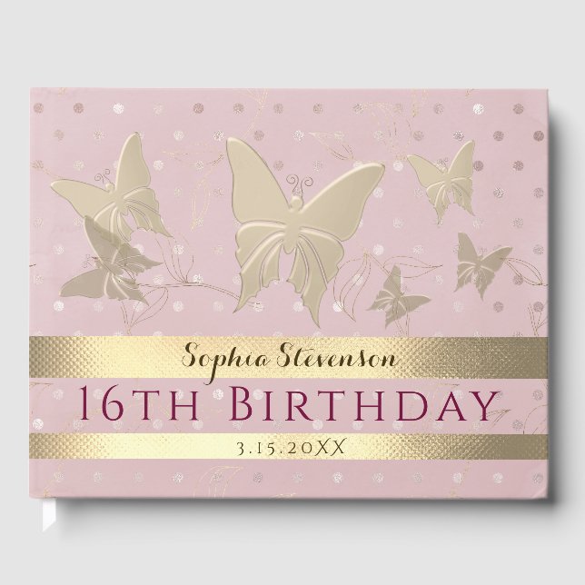 Visitas Libro de oro rosa (Anverso)