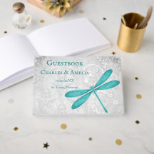 Libro de oro verde azulado sobre la Boda de la lib