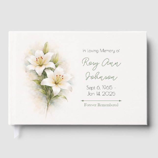 Visitas Libro de Recuerdo de Simpatía de Lirio Blanco (Anverso)