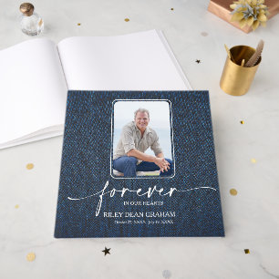 Visitas Libro de Recuerdos de Denim para Foto de Funeral