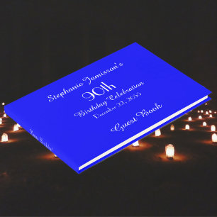 Visitas Libro de Recuerdos de Fiesta de Cumpleaños Azul Re