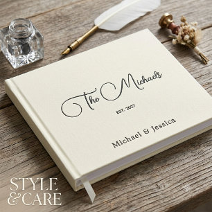 Visitas Libro de Regalos de Boda Personalizado Warm Beige 