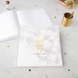 Visitas Libro de Relieve metalizado Boda de cerezo moderno