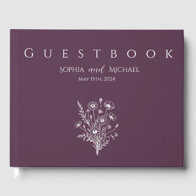 Visitas Libro de Wildflower Elegance-Guest (Anverso)