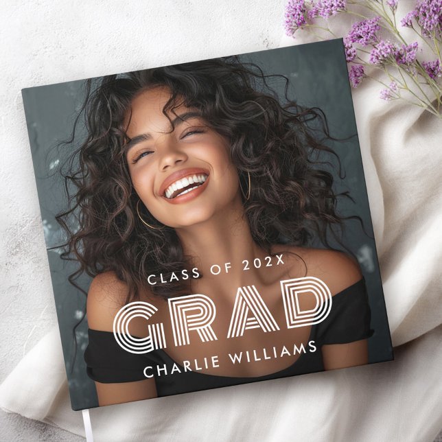 Visitas Libro invitado de graduación con foto de graduados (Graduation photo graduate name year guest book)