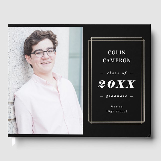 Visitas Libro invitado de la fiesta de graduación de borde (Anverso)