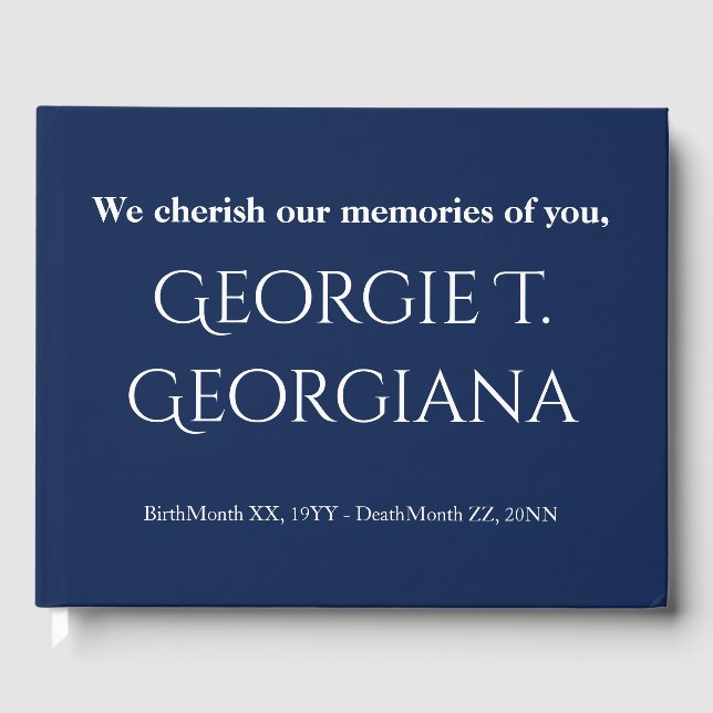 Visitas Libro minimalista de invitados para funerarios (Anverso)