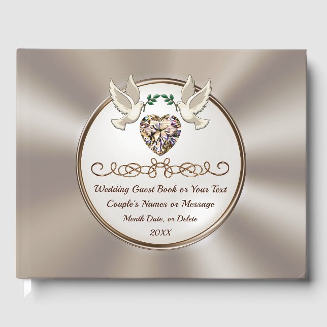 Visitas Magnífico, Boda Personalizado, Libro de Invitados, (Anverso)