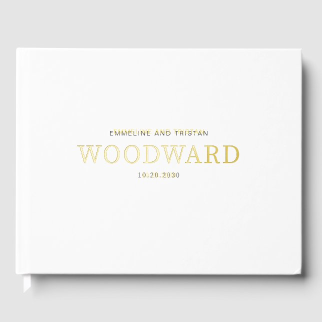 Visitas Moda Libro de invitado Boda simple Relieve metaliz (Anverso)