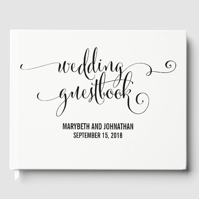 Visitas Moderno libro de Bodas de guiones (Anverso)