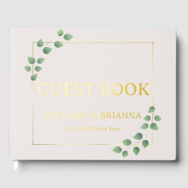 Visitas Moderno libro de Relieves metalizados de Bodas ver (Anverso)