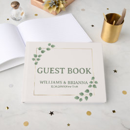 Visitas Moderno Libro Minimalista De Invitados De Wed Foto