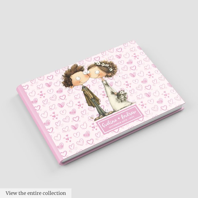 Visitas Nombre personalizado Libro de Bodas quirky (Custom Name Quirky Wedding Guest book)