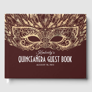 Visitas Quinceanera Burgundy y el libro de oro