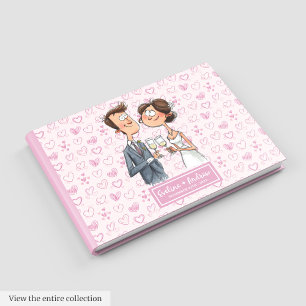 Visitas Quirky Watercolor Boda Memoria Libro de invitado