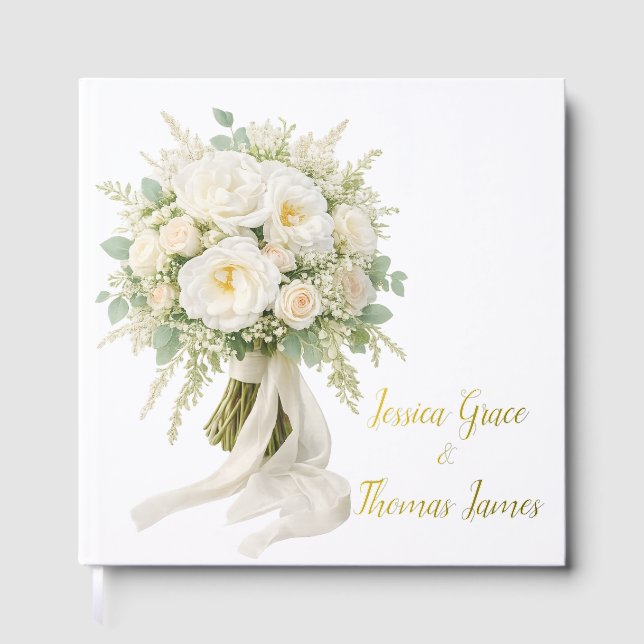 Visitas Ramo de Rosas para Libro de Firmas de Invitados (Anverso)