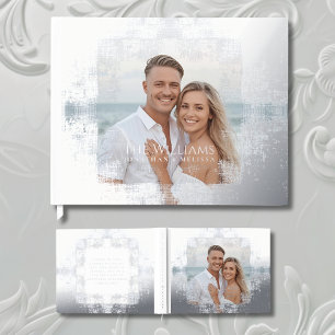 Visitas Relieve metalizado Boda texturizado libro de visit