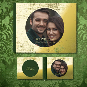 Visitas Relieve metalizado verde esmeralda libro de visita