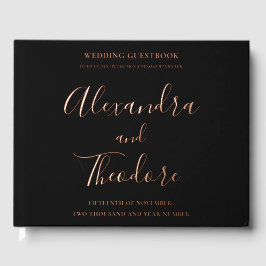 Visitas Rosa Boda de Relieve metalizado dorado libro de vi