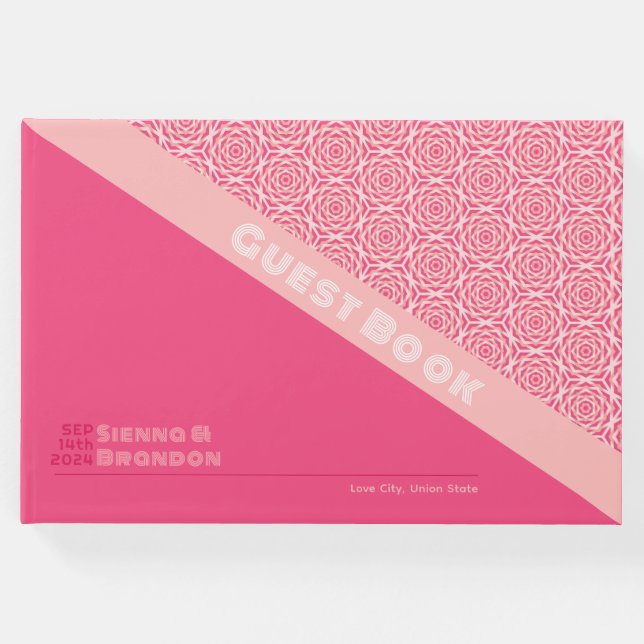 Visitas Rosas geométricos Libro de Bodas rojos (Anverso)