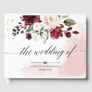 Visitas Rubor Burgundy y el libro de Bodas florales rosas