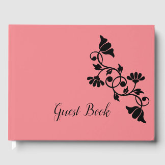 Visitas Simple libro de huéspedes de Salmon floral