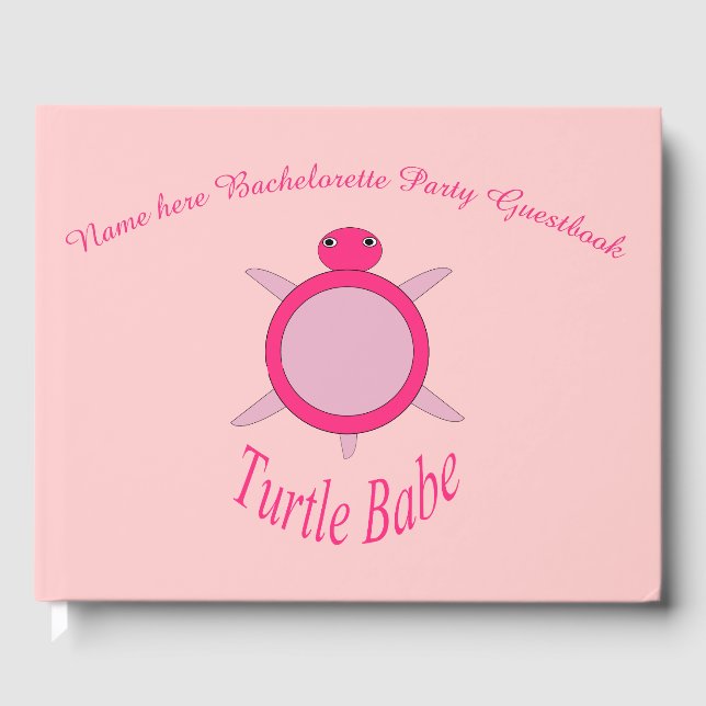 Visitas Tortuga rosa dulce, libro de notas de Bachelorette (Anverso)