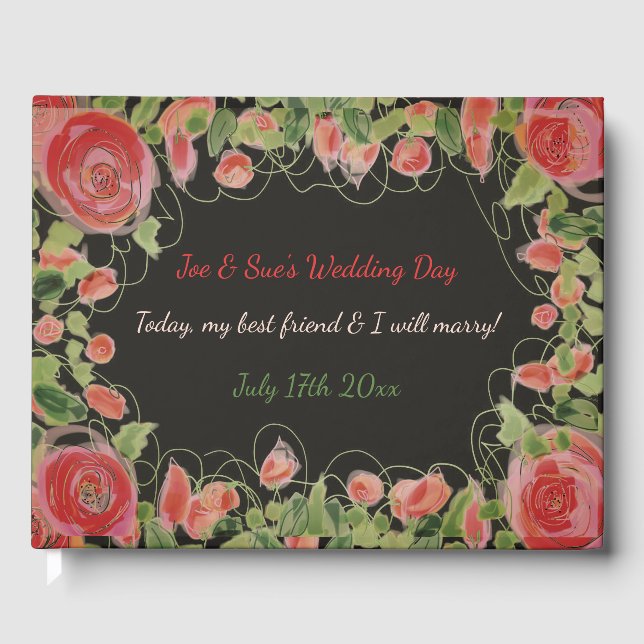 Visitas Un estilo victoriano de libro de Bodas (Anverso)