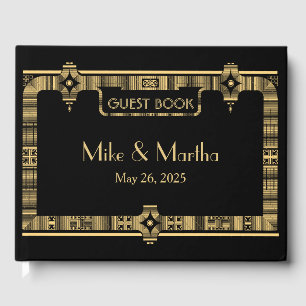 Visitas Vintage Great Gatsby Art Deco Boda Libro de invita