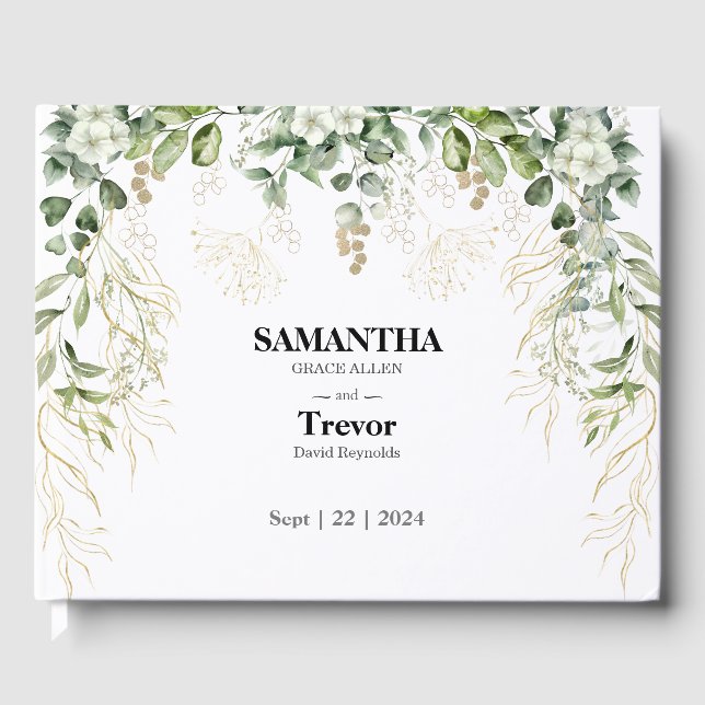 Visitas Votos de oro: Un libro de Bodas botánicos (Anverso)