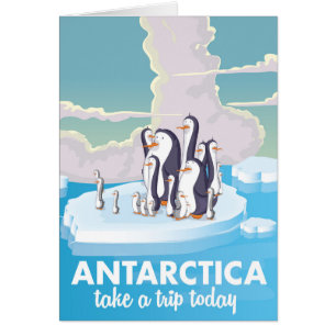 Visite al poster de viajes de la Antártida Vintage