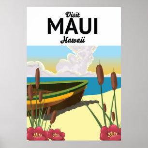 Visite el póster turístico de Maui Hawaii