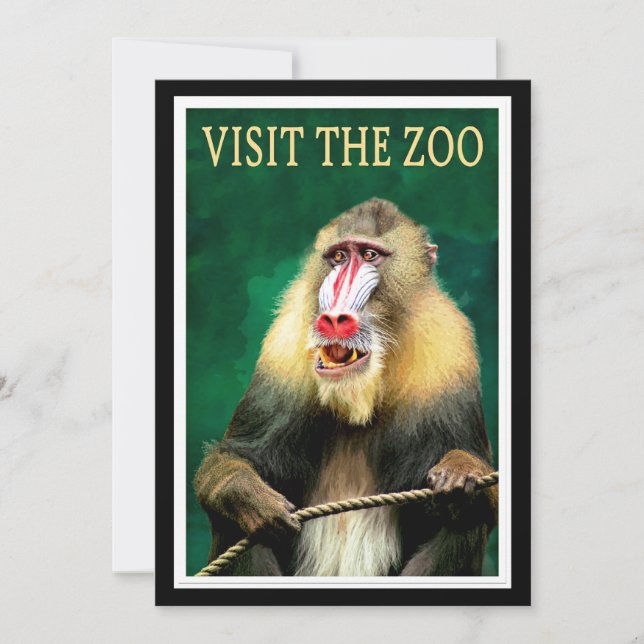Visite el zoológico, poster de viajes vintage, (Anverso)