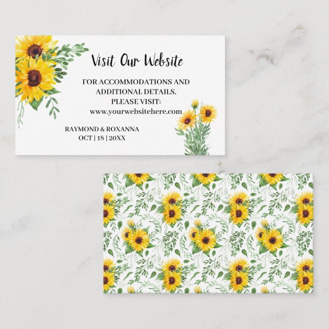 Visite nuestra página web Boda insertar tarjeta (Anverso / Reverso)